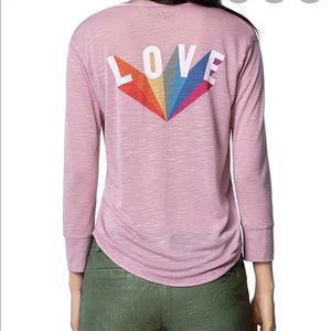Zadig & Voltaire Pink Top with Multicolor Love Design